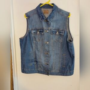 Love Indigo Denim Sleeveless Vest Size 1XL